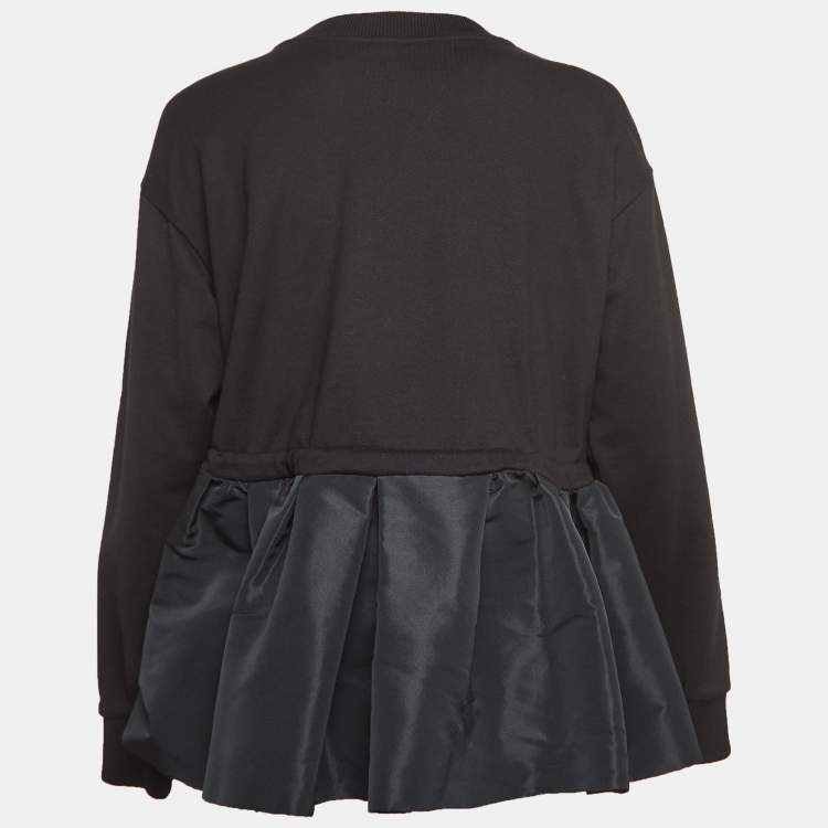 Pre Owned Alexander McQueen Black Cotton and Synthetic Flared Sweatshirt S