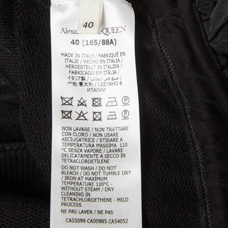 Pre Owned Alexander McQueen Black Cotton and Synthetic Flared Sweatshirt S
