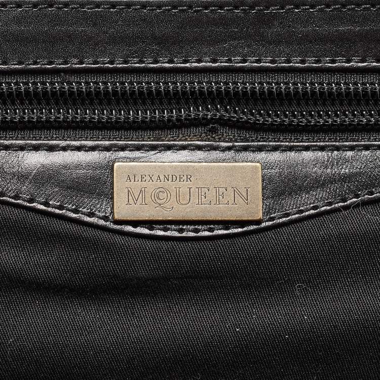 Pre Owned Alexander McQueen Black Laser Cut Leather Novak Satchel