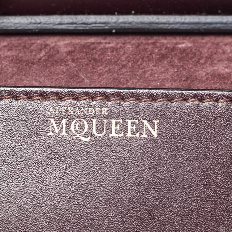 Pre Owned Alexander McQueen Dark Burgundy Leather Mini Heroine Satchel