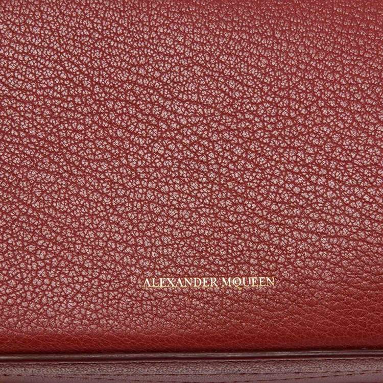 Pre Owned Alexander McQueen Brick Brown Leather Box Crossbody Bag