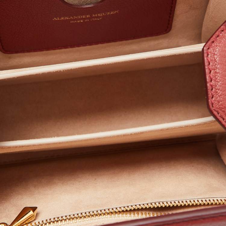 Pre Owned Alexander McQueen Brick Brown Leather Box Crossbody Bag