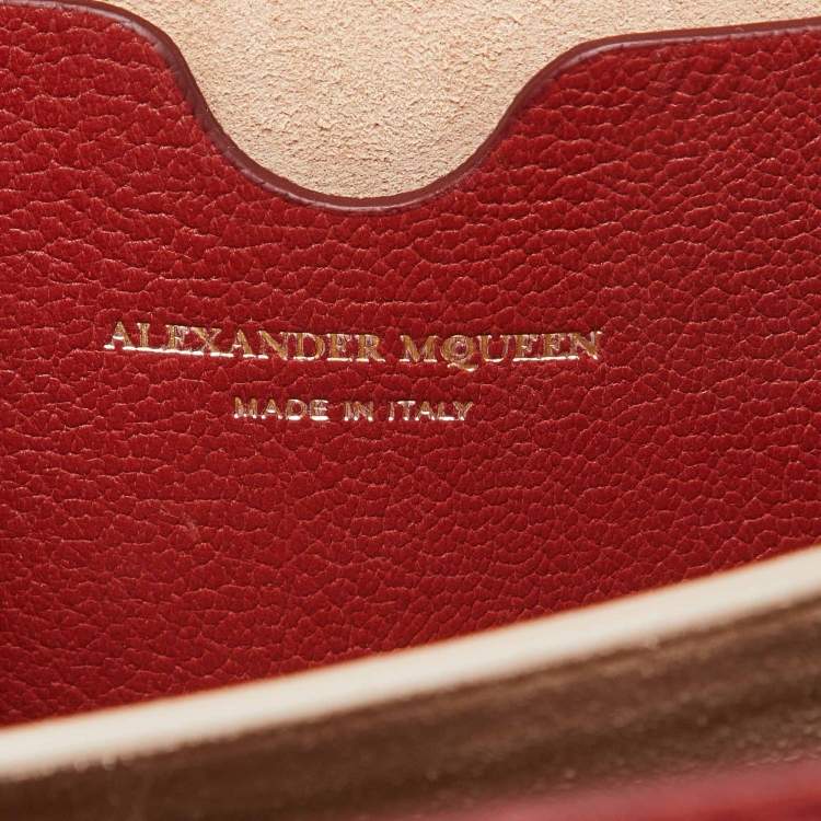Pre Owned Alexander McQueen Brick Brown Leather Box Crossbody Bag