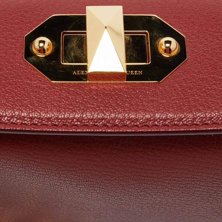 Pre Owned Alexander McQueen Brick Brown Leather Box Crossbody Bag