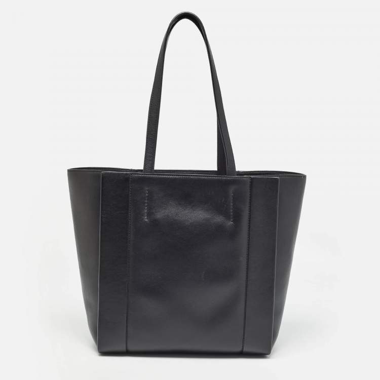 Pre Owned Alexander McQueen Black/Red Leather Signature Tote
