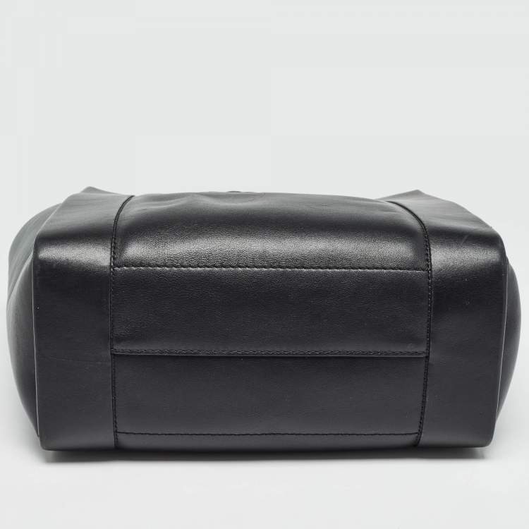 Pre Owned Alexander McQueen Black/Red Leather Signature Tote