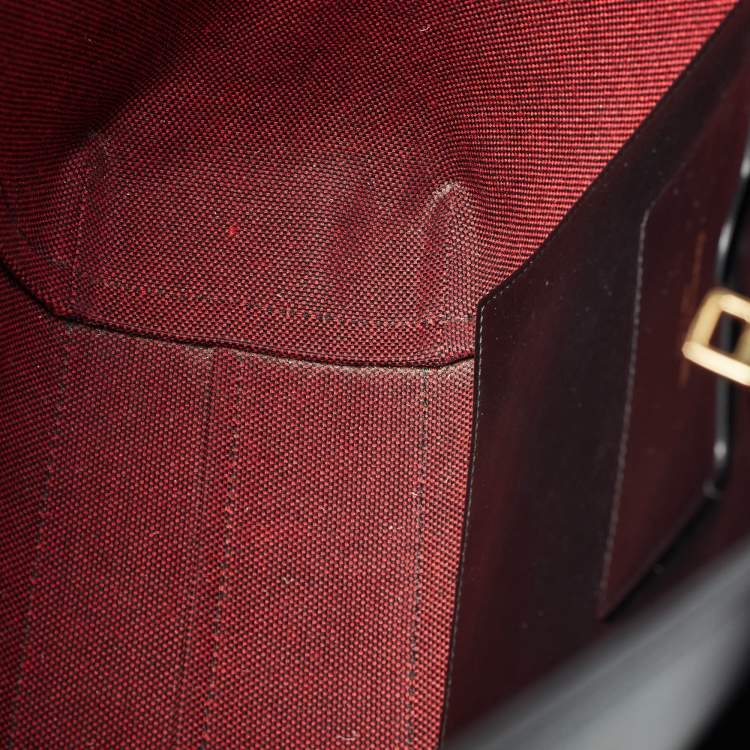 Pre Owned Alexander McQueen Black/Red Leather Signature Tote