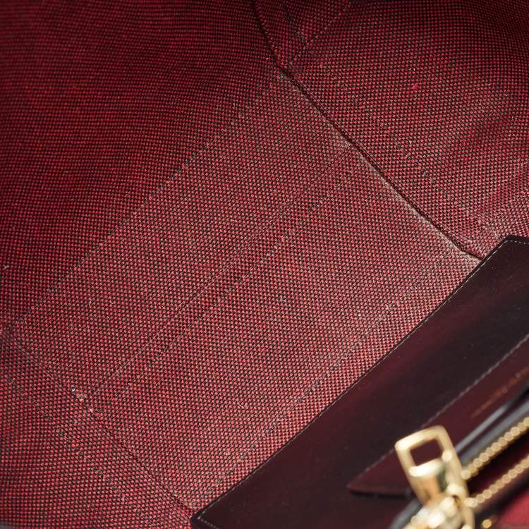 Pre Owned Alexander McQueen Black/Red Leather Signature Tote