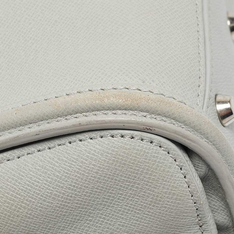 Pre Owned Alexander McQueen Light Blue Leather Mini Heroine Shoulder Bag