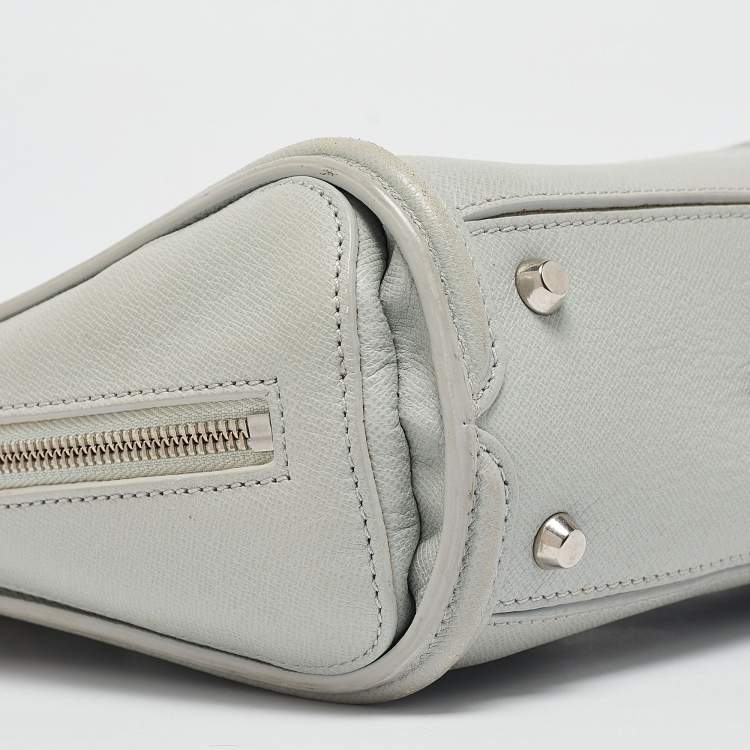Pre Owned Alexander McQueen Light Blue Leather Mini Heroine Shoulder Bag