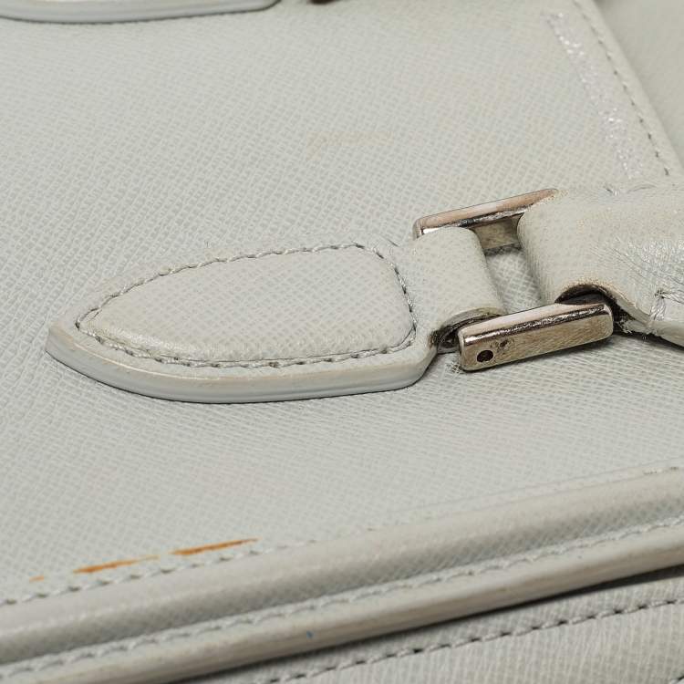 Pre Owned Alexander McQueen Light Blue Leather Mini Heroine Shoulder Bag