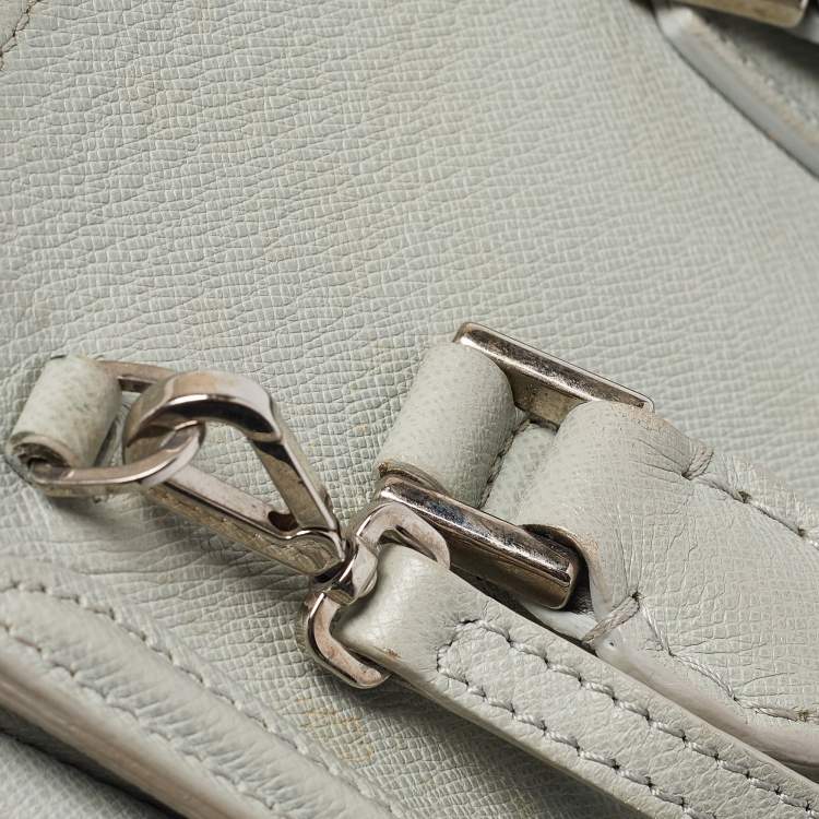 Pre Owned Alexander McQueen Light Blue Leather Mini Heroine Shoulder Bag