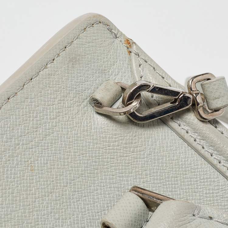 Pre Owned Alexander McQueen Light Blue Leather Mini Heroine Shoulder Bag