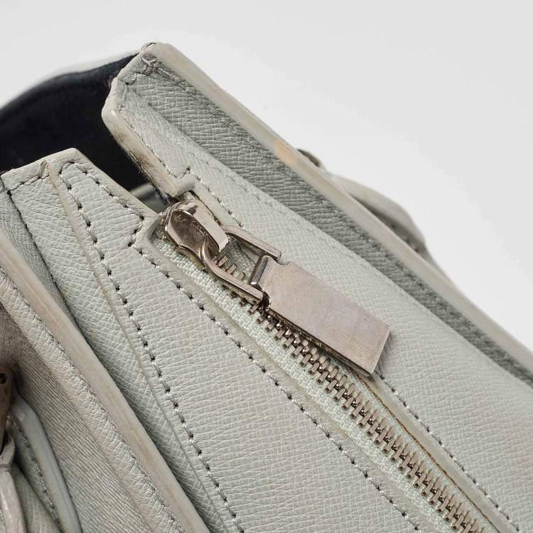 Pre Owned Alexander McQueen Light Blue Leather Mini Heroine Shoulder Bag
