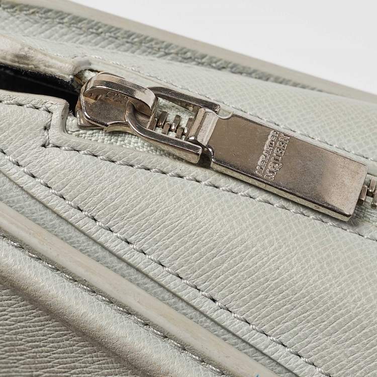 Pre Owned Alexander McQueen Light Blue Leather Mini Heroine Shoulder Bag