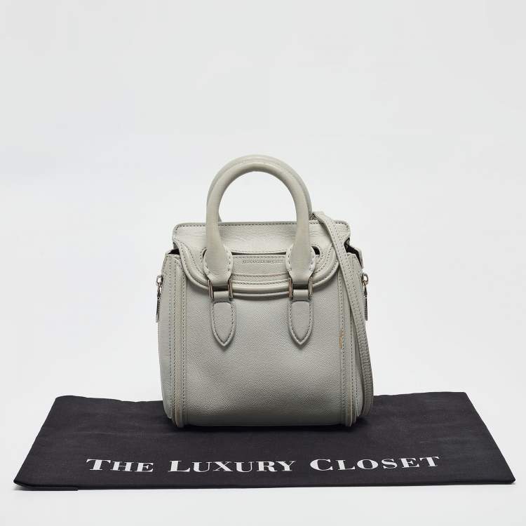 Pre Owned Alexander McQueen Light Blue Leather Mini Heroine Shoulder Bag