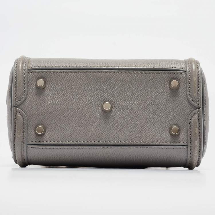 Pre Owned Alexander McQueen Grey Leather Mini Heroine Shoulder Bag