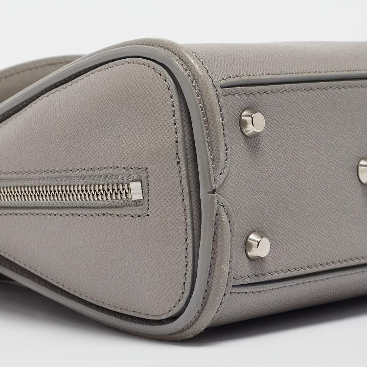 Pre Owned Alexander McQueen Grey Leather Mini Heroine Shoulder Bag