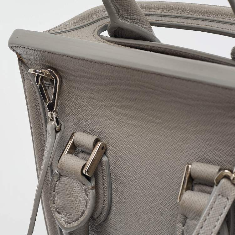 Pre Owned Alexander McQueen Grey Leather Mini Heroine Shoulder Bag