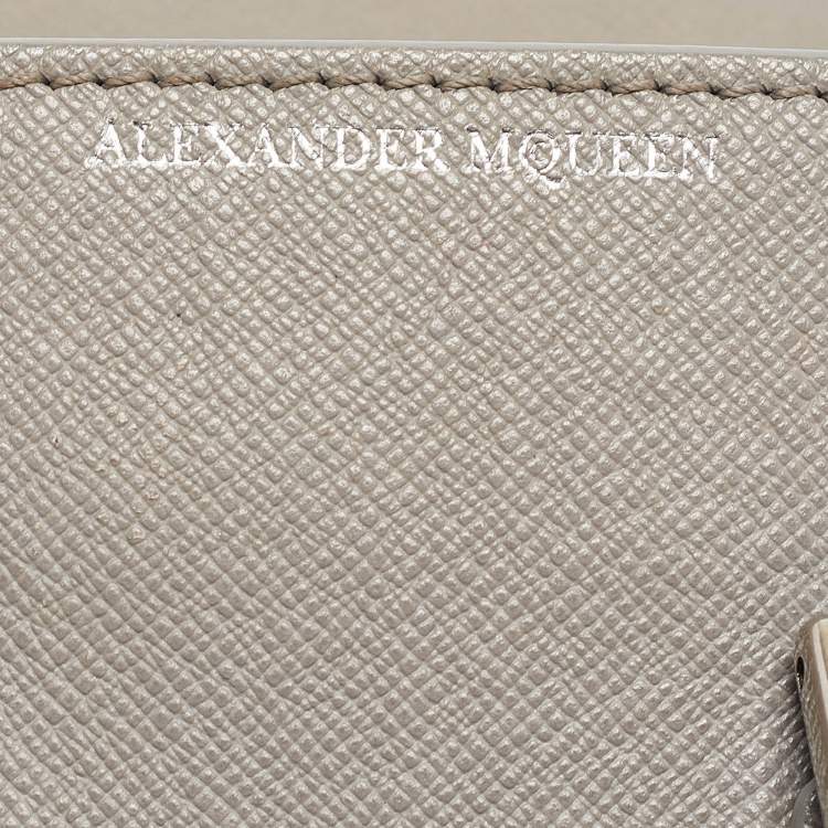 Pre Owned Alexander McQueen Grey Leather Mini Heroine Shoulder Bag