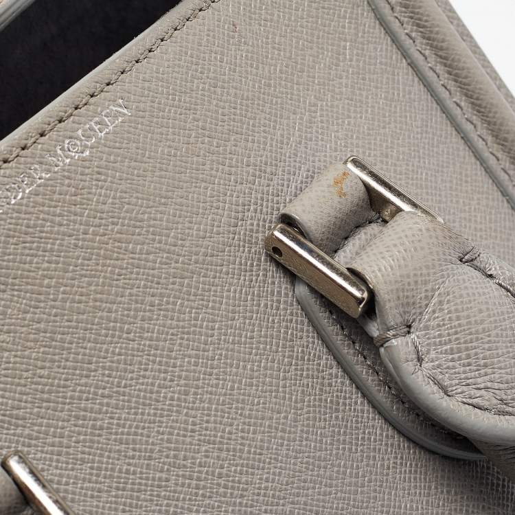 Pre Owned Alexander McQueen Grey Leather Mini Heroine Shoulder Bag