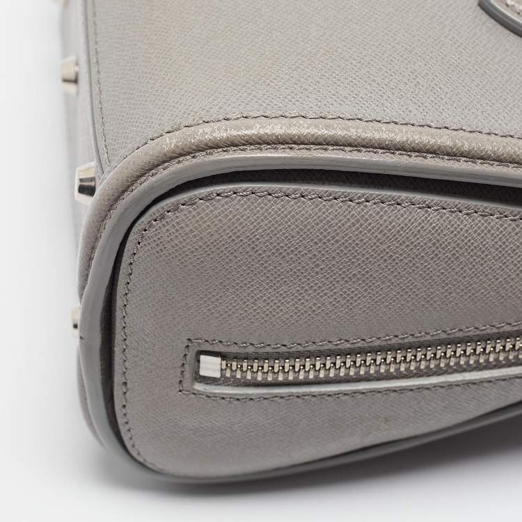 Pre Owned Alexander McQueen Grey Leather Mini Heroine Shoulder Bag