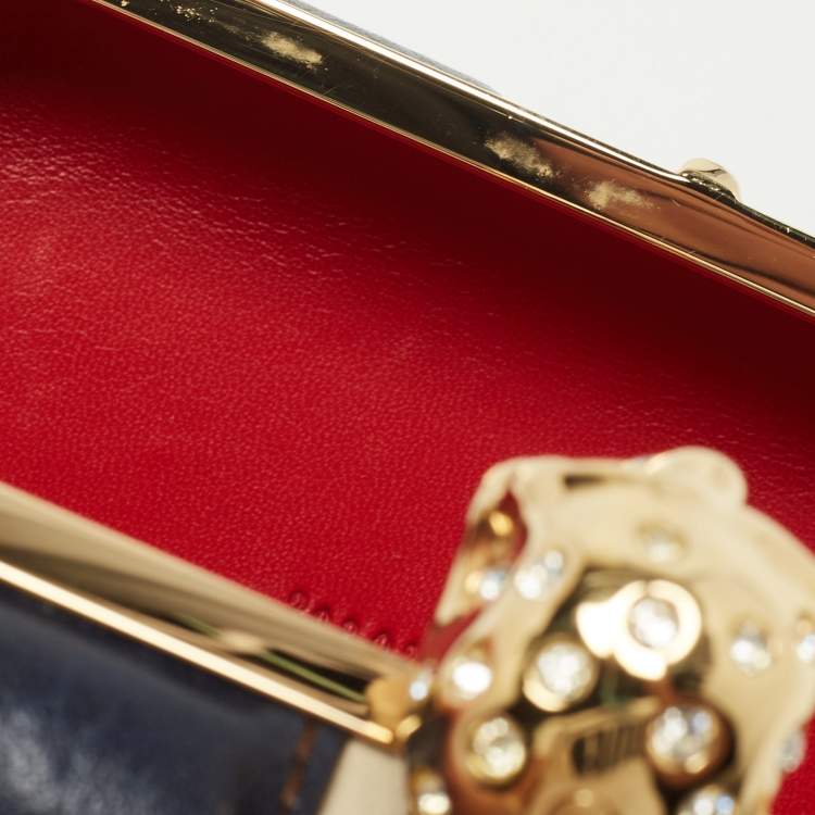 Pre Owned Alexander McQueen Multicolor Leather Britannia Skull Box Clutch