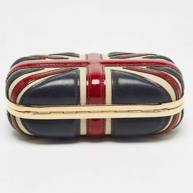 Pre Owned Alexander McQueen Multicolor Leather Britannia Skull Box Clutch