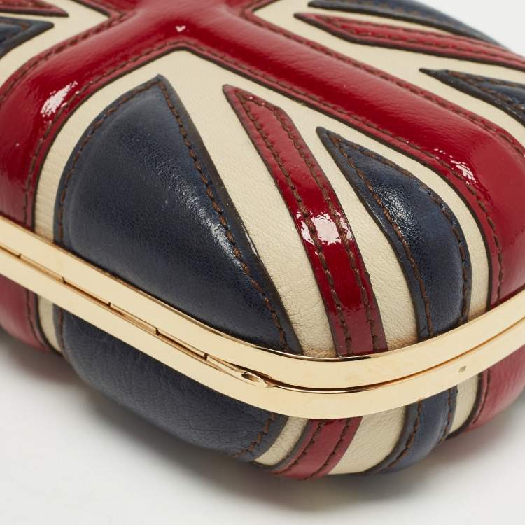 Pre Owned Alexander McQueen Multicolor Leather Britannia Skull Box Clutch