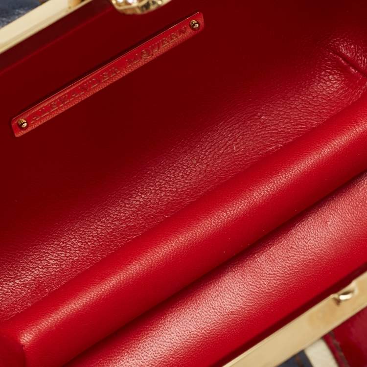 Pre Owned Alexander McQueen Multicolor Leather Britannia Skull Box Clutch