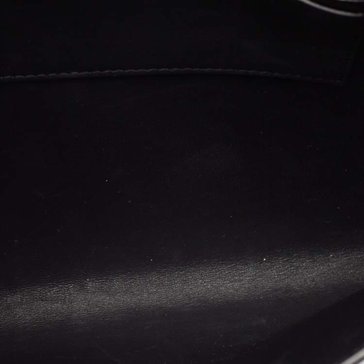 Pre Owned Alexander McQueen Black Croc Embossed Leather Skull Clutch