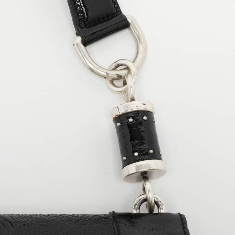 Pre Owned Alexander McQueen Black Embossed Patent Leather Top Handle Bag