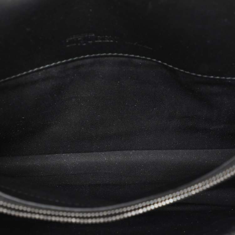 Pre Owned Alexander McQueen Black Embossed Patent Leather Top Handle Bag