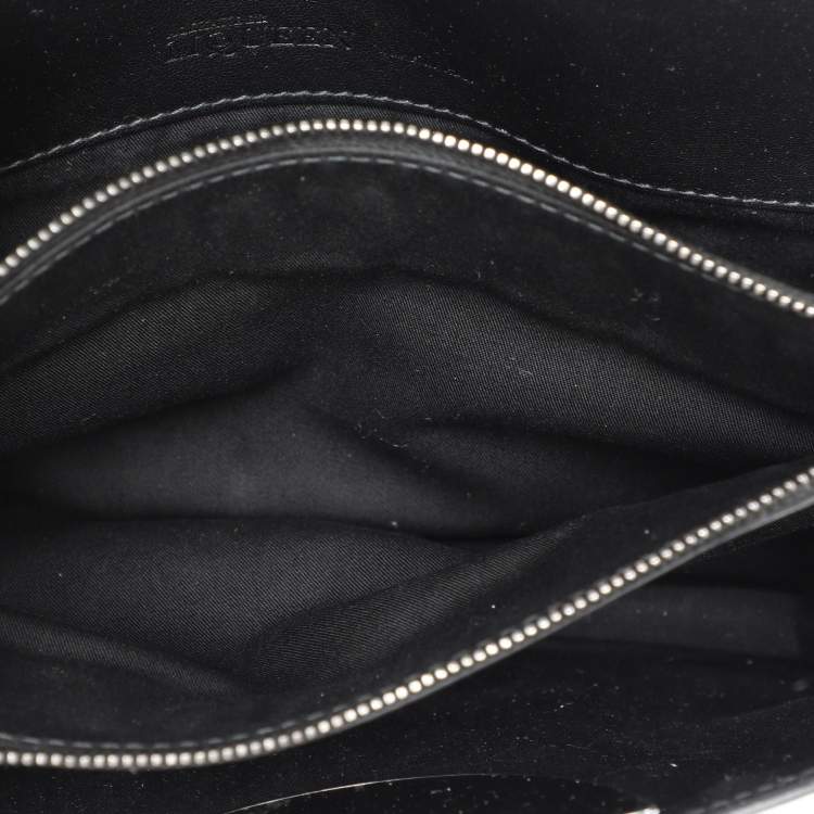 Pre Owned Alexander McQueen Black Embossed Patent Leather Top Handle Bag
