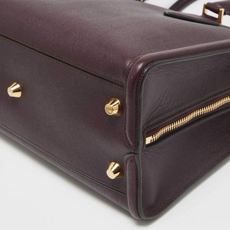Pre Owned Alexander McQueen Burgundy Leather Heroine Open Tote