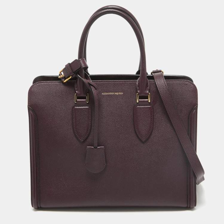 Pre Owned Alexander McQueen Burgundy Leather Heroine Open Tote
