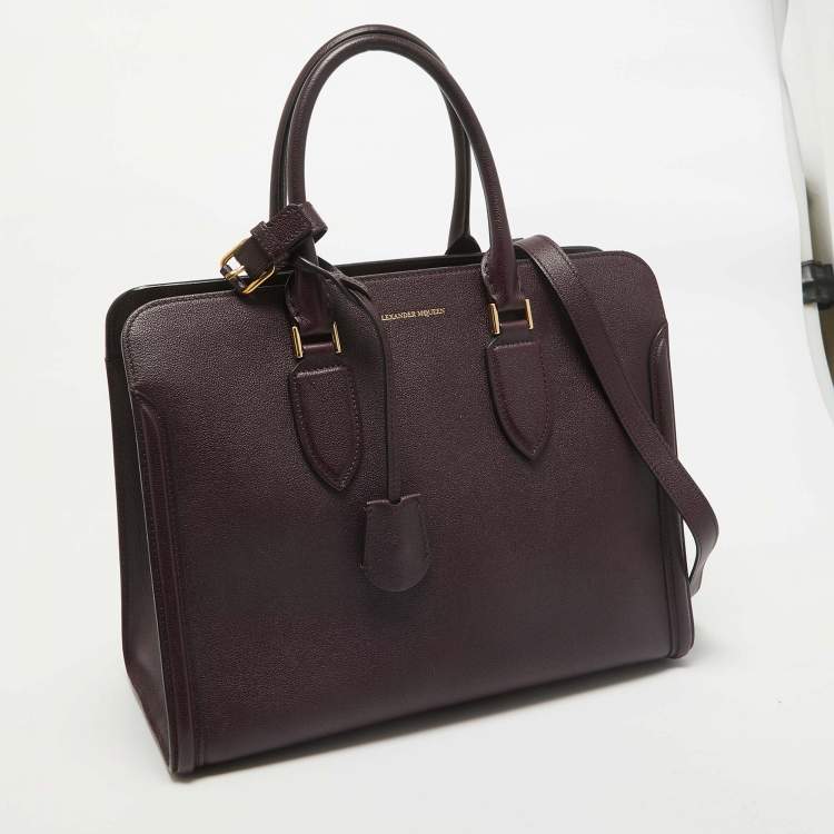 Pre Owned Alexander McQueen Burgundy Leather Heroine Open Tote