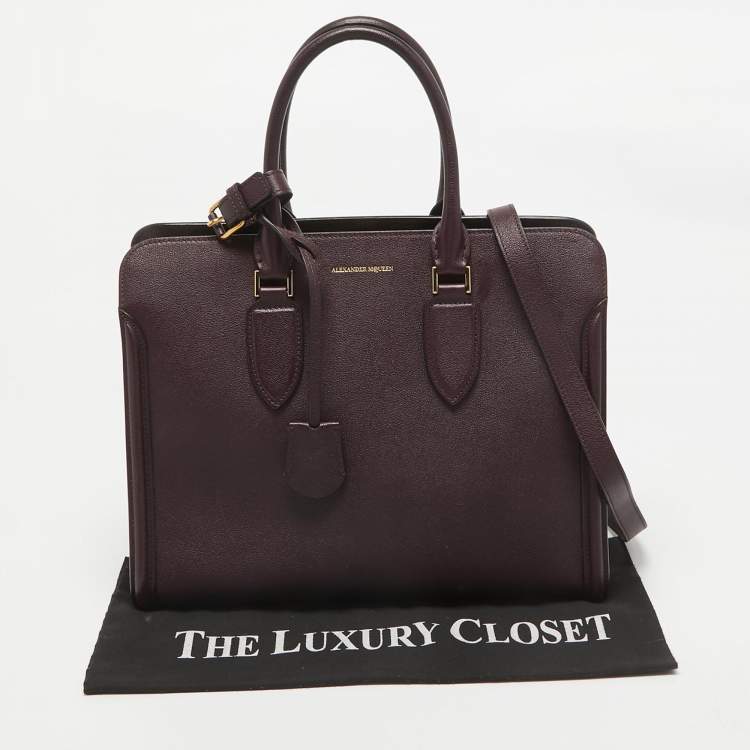 Pre Owned Alexander McQueen Burgundy Leather Heroine Open Tote
