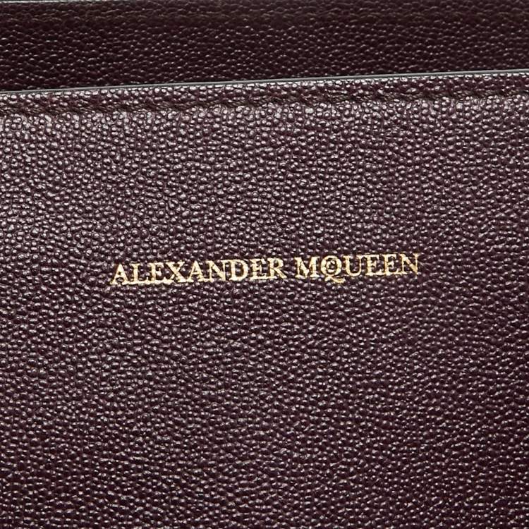 Pre Owned Alexander McQueen Burgundy Leather Heroine Open Tote