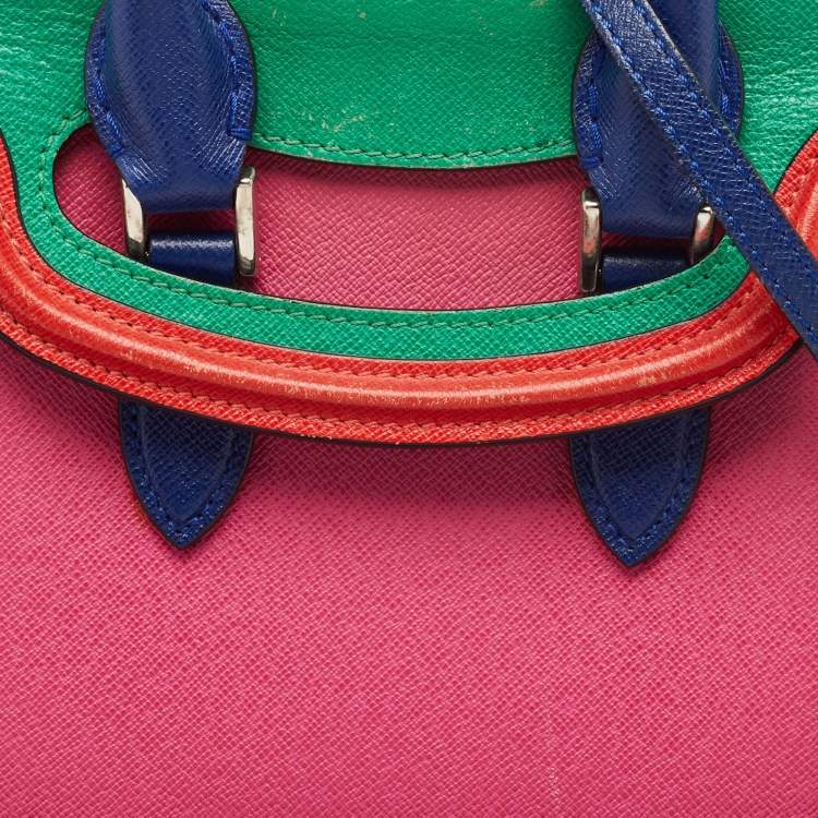 Pre Owned Alexander McQueen Multicolor Leather Mini Heroine Bag