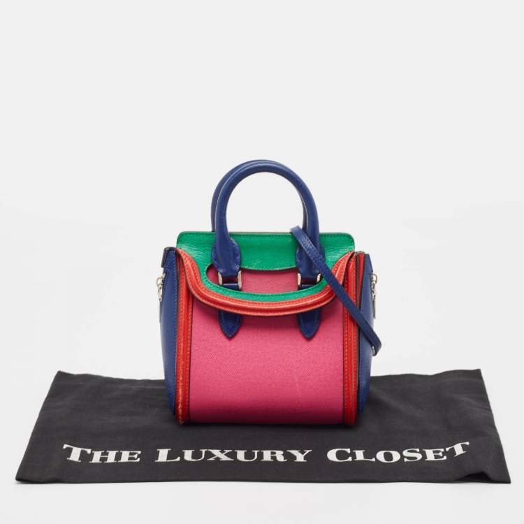Pre Owned Alexander McQueen Multicolor Leather Mini Heroine Bag