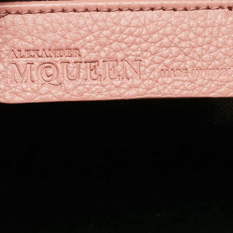 Pre Owned Alexander McQueen Pink Leather Skull Padlock Satchel