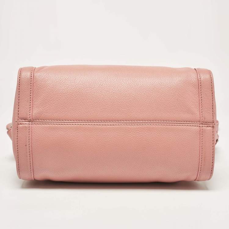 Pre Owned Alexander McQueen Pink Leather Skull Padlock Satchel