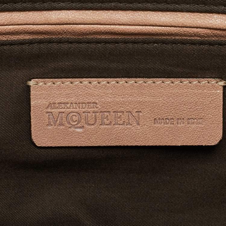 Pre Owned Alexander McQueen Beige Leather Large Studded De Manta Tote