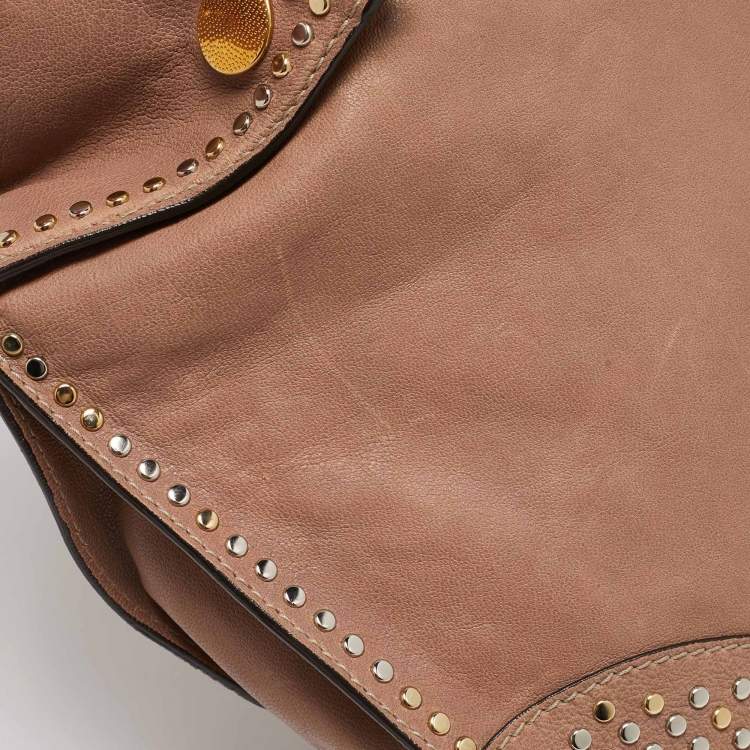 Pre Owned Alexander McQueen Beige Leather Large Studded De Manta Tote