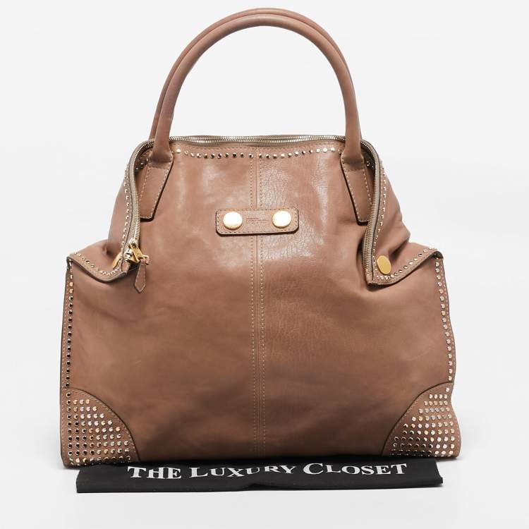Pre Owned Alexander McQueen Beige Leather Large Studded De Manta Tote