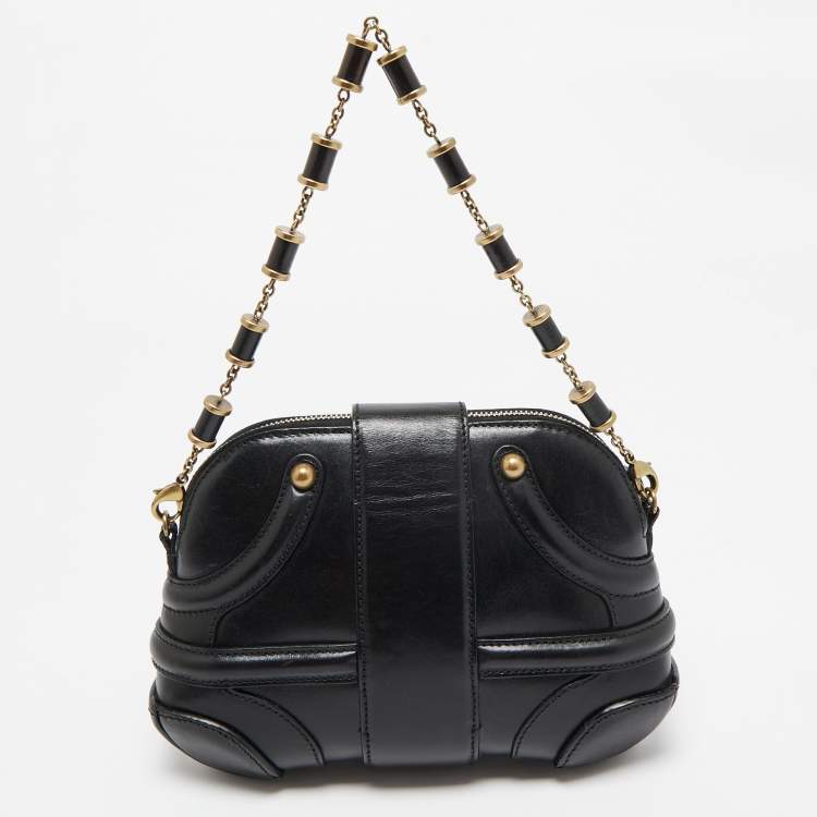Pre Owned Alexander McQueen Black Leather Novak Bag