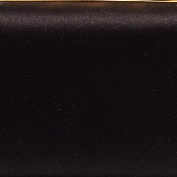 مملوكة مسبقًا Alexander McQueen Black Satin Crystal Knuckle Duster Clutch