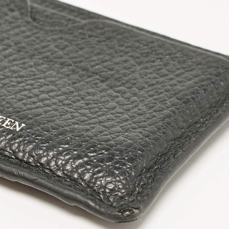 Pre Owned Alexander McQueen Black Leather Card Holder
