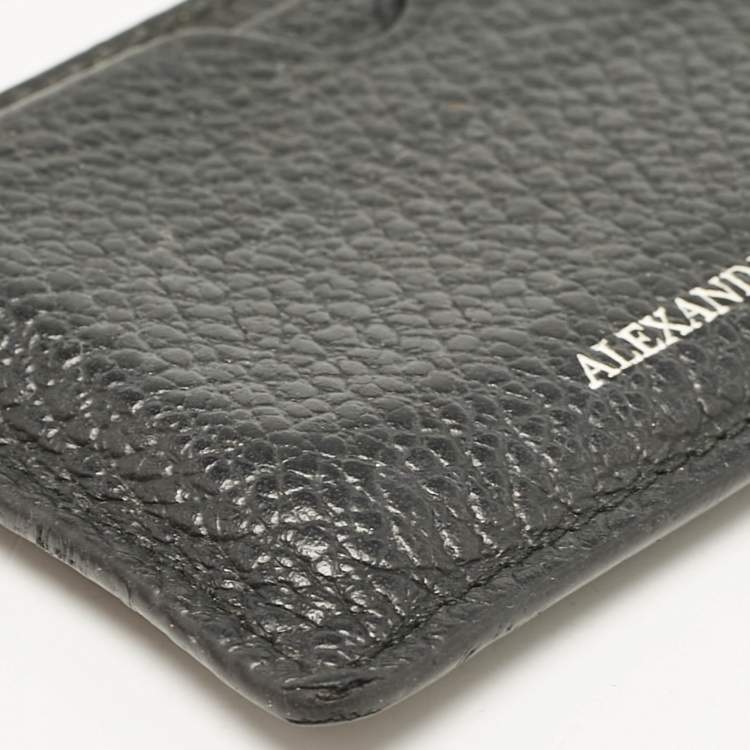 Pre Owned Alexander McQueen Black Leather Card Holder
